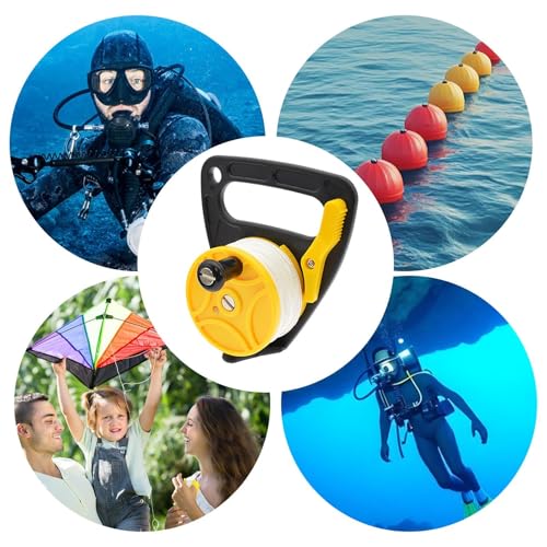 Carrete de buceo antienredos con cabo de alta visibilidad de 150 pies 5