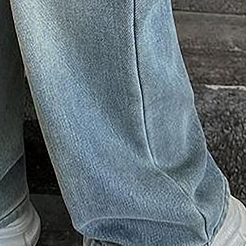 Moonker Baggy Straight Jeans for Girls Retro Wide Leg Elastic High Waist Slim Denim Pants Stretchy Girls Pajamas4