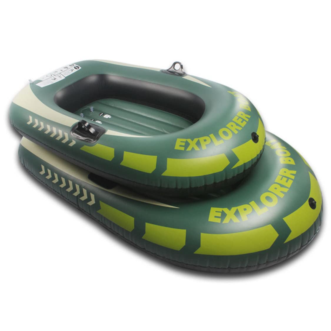 Bateau Gonflable Ensemble De Bateaux Gonflables Épaissis Bateaux À Rames pour Enfants Une Personne PVC Gonflable Dingy Bateau pour La Pêche en Bateau Ou Jouer sur Les Lac, Vert