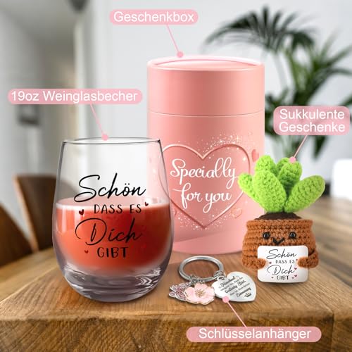 TUZELIYA Geschenke für Freundin - 19oz / 550ml Weingläser Geburtstagsgeschenk für Frauen - Personalisierte Geschenke für Beste Freundin… – Ansicht 2