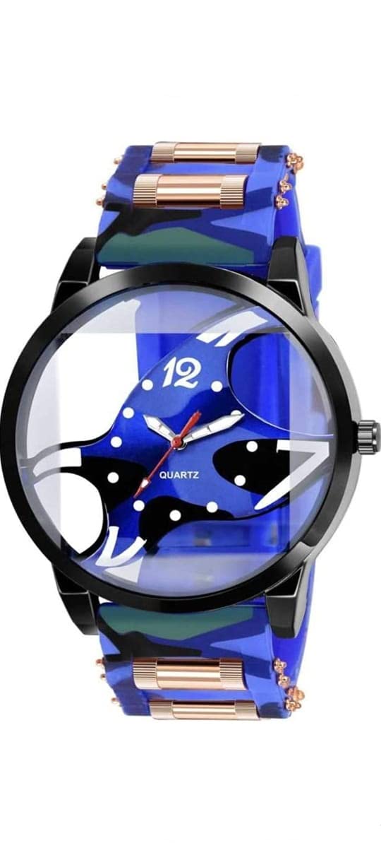 Zara Trading Excrop Collection Transparent Analog Watch for Men & Boys Stap Material:- Silicon : cace Material:-Stainless Steel (Blue) (B0C5JHYJBQ) Amazon Price History, Amazon Price Tracker