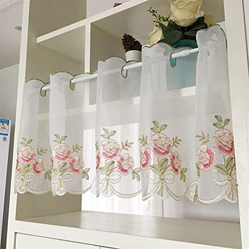 Cenefa de cocina transparente tipo cortina corta con bolsillo de barra 4