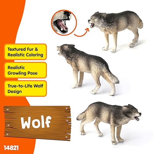 schleich WILD LIFE | Wilk 14821 | Szczegółowa figurka zwierzęcia | Zabawka zoo | Prezent dla dziewczynek i chłopców | Figurka do zabawy od 3 lat | 10 × 2 × 5 cm