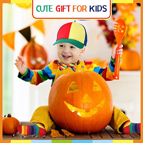 Jeyiour 3 Pcs Child Propeller Hat Helicopter Top Hat Rainbow Striped Socks Adjustable Rainbow Bow Tie Rainbow Costume Set For Toddler Kids Little Boys Girls Baby Costumes thumb #3