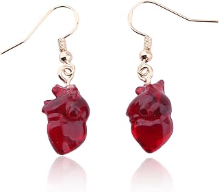 OKEYCH Cardiologist Gift Anatomical Human Heart Earrings Heart Design Jewelry Cardio Nurse Doctor Gift Anatomy Merch