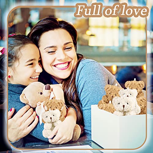 10 Pieces Plush Mini Teddy Bear 4 Inch Stuffed Animals Tiny Bear Mini Bear Soft Bear Doll For Graduation Birthday Wedding Baby Shower Decorations Party Favors Diy Keychain Bag Decor(5Brown,5Apricot) #TOP4