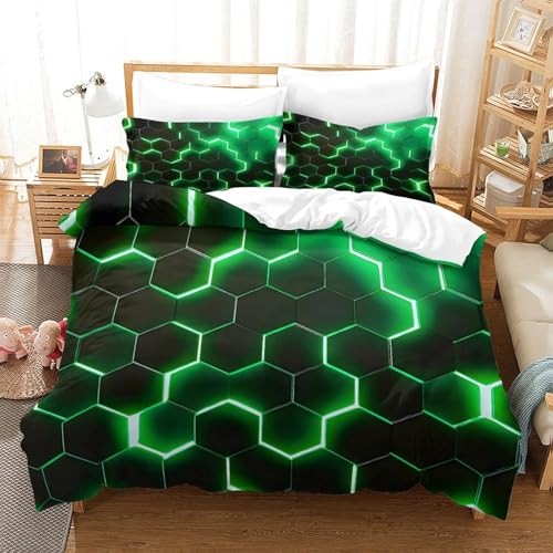 Housse de couette hexagonale ultra douce 135x200cm pour lit d'ado - 3