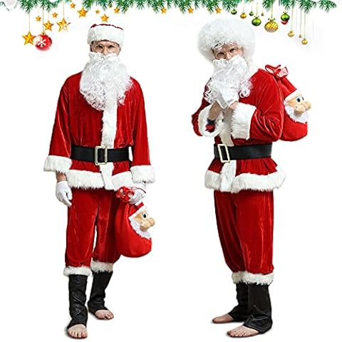 Christmas Santa Claus Costume Christmas Santa Fancy Suits,Adults Cosplay Outfits Christmas Decorations Santa Claus for Holiday,Party and Cosplay Cover