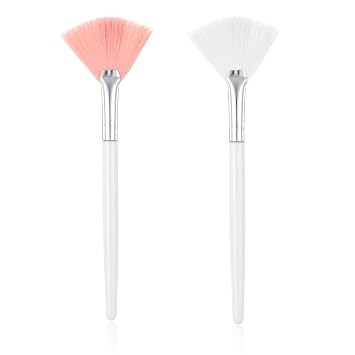 2 Pcs Face Mask Applicator Fan Brushes for Esthetician Facial Soft Skincare Makeup Brushes Cosmetic Tools for Mud Cream Peel
