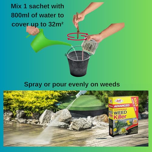 Doff Advanced Concentrated Weedkiller (3 Sachets Total) + 2 Weeding Tools – Glyphosate Weed Killer for Paths, Drives & Patios – Extra Strong Formula - Image 4