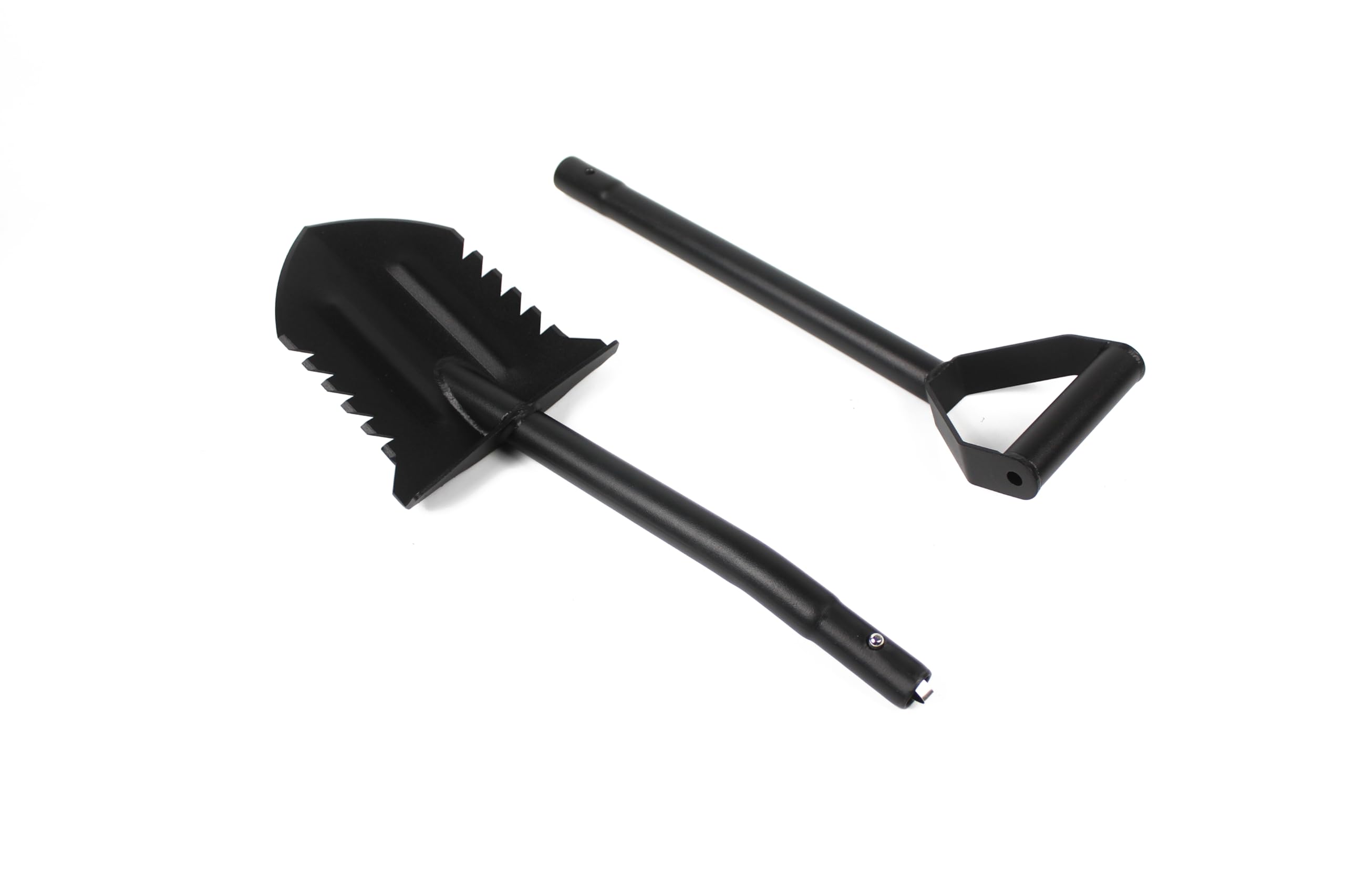 Pala da Scavo PA-3 in Acciaio Temperato Nero 2 Pezzi Facile Trasporto Robusta Ottima Qualità Vanga con Lama Taglio Terreno Duro per Metal Detector Giardinaggio Campeggio (93cm Montata)