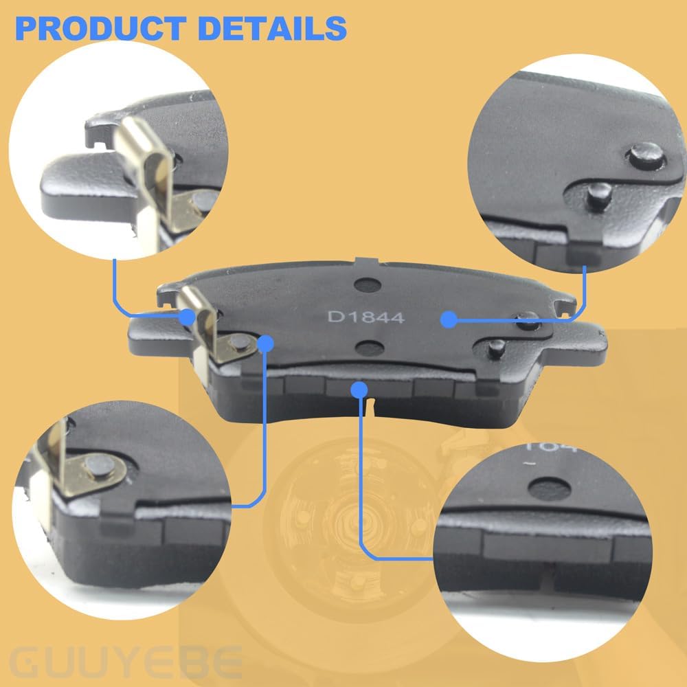 Front Brake Pads Kit, For Chevy 2017-2021 Bolt EV and 2016-2019 Cruze Volt Premier Base, Replace For 1844 D1844 17-1844 BC1844 BE1844