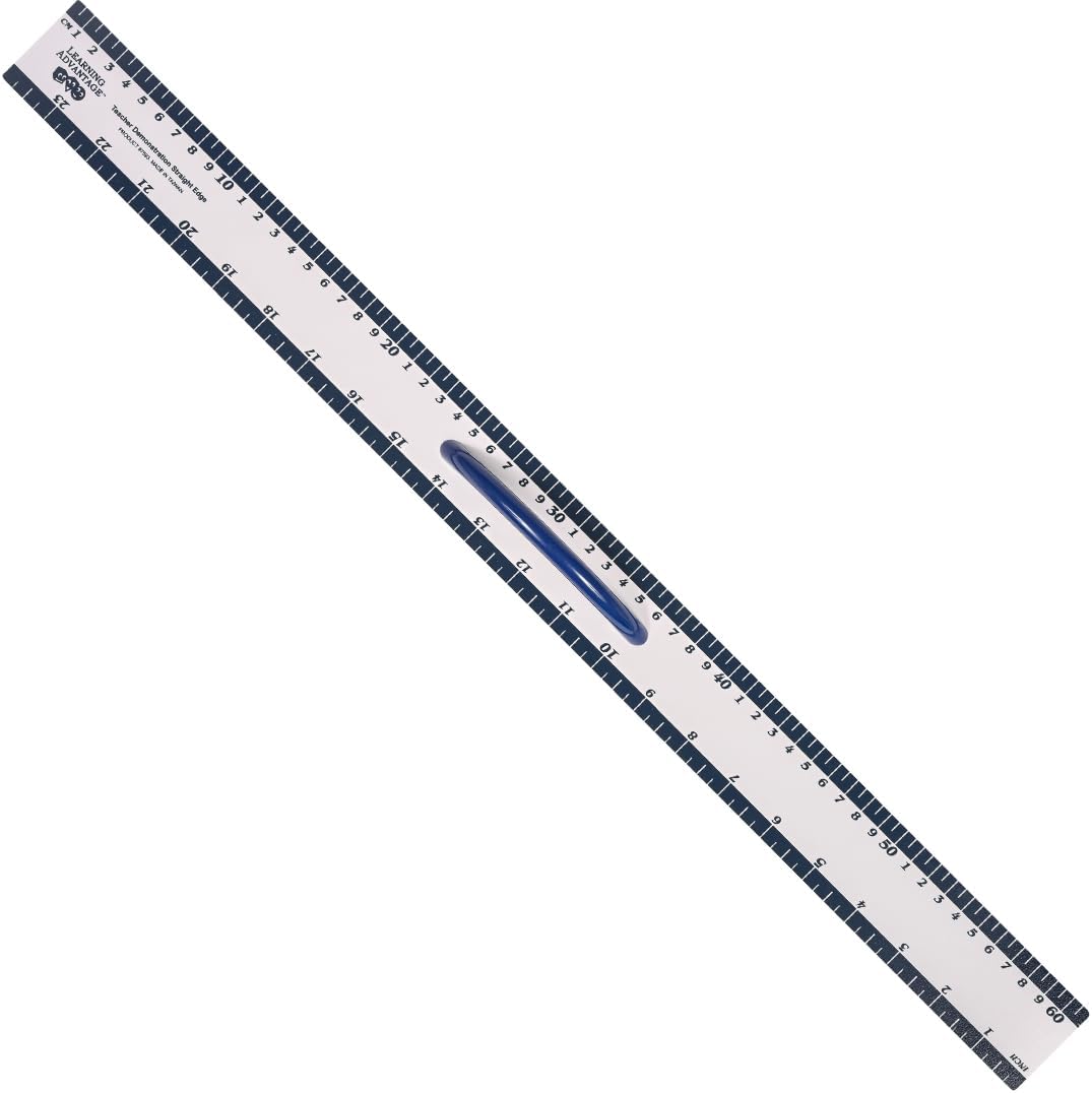 LEARNING ADVANTAGE Magnetic Dry Erase Straight Edge - 24” - Jumbo Teaching Ruler - Measurement Tool for Whiteboards and Chalkboards