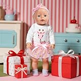 4 Pcs Baby Doll Clothes for 14-17 Inch Doll, New Doll Clothes Outfits Includes 1 Jumpsuit 1 Poncho 1 Hairband 1 Socks, Pink Giraffe Dolls Clothes Compatible with New Born Baby 35-45 cm Girls Birthday - Image 5