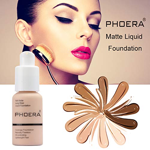 Nvyue 001 2 Pack Phoera Foundation 104 Buff Beige Makeup,Full Coverage Foundation thumb #2