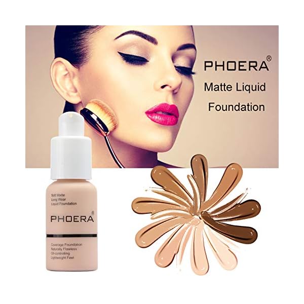2-Pack-Phoera-FoundationDurable-waterproof-matte-foundation-matte-oil-control-concealer-foundation-cream-102-Nude-30ml 2 Pack PHOERA Foundation, Flawless Soft Matte 24HR Oil Control Full Coverage Foundation Makeup for Women.102 Nude-30ml