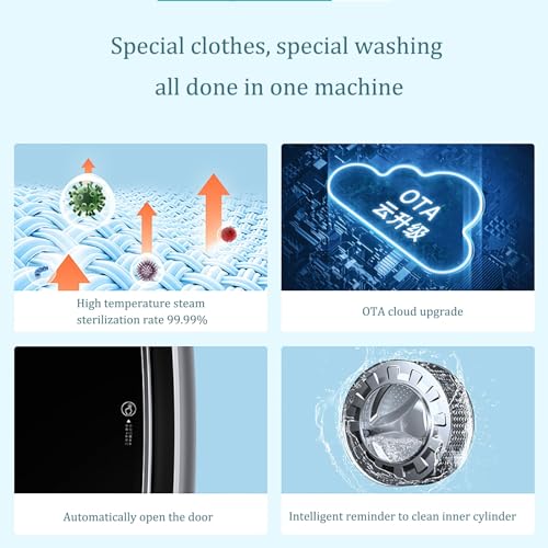 POWHA Wall-Mounted 3Kg Mini Full-Automatic Washing Machine and Spin Dryer, APP Intelligent Remote Control, Underwear and Socks Washing Machine, Efficient in Water and Energy Usage - Image 4