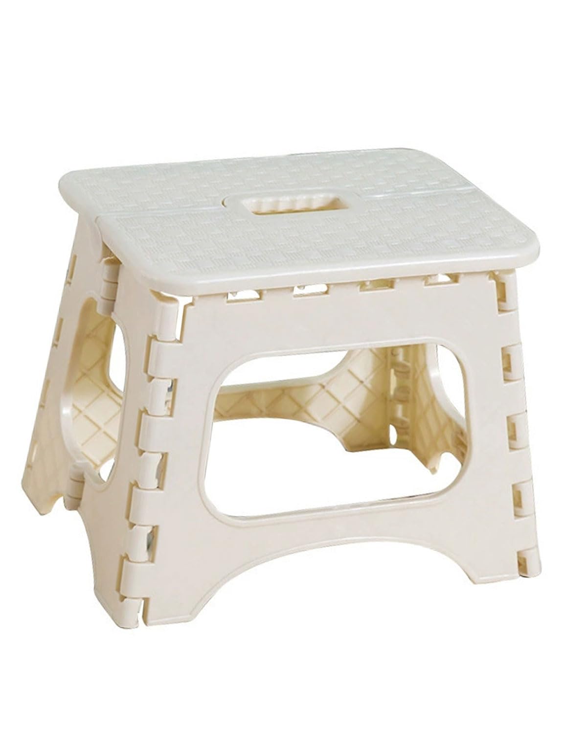 1 taburete plegable, taburete bicolor, taburete de plástico, taburete plegable, taburete para niños, capacidad de carga de hasta 150 libras, color blanco