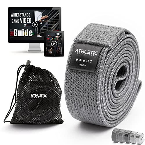 ATHLETIC AESTHETICS Premium Resistance Bands / Widerstandsbänder mit Stoff [Als Fitnessband und Fitnessbänder Set + Tasche und Videokurs] Fitness Band z.B. als Klimmzughilfe für Damen & Herren Cover
