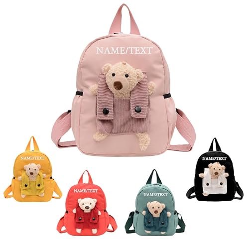 Pink personalisierter Kinderrucksack mit Stickerei