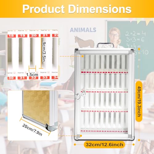 Handy Safe Aufbewahrungsbox, 36 Slots Tragbare Handytresor Aufbewahrungsschrank mit Schloss Wandmontierbarer, Schule Handybox für Klassenzimmer, Prüfungen, Fabrikarbeiten, Gold