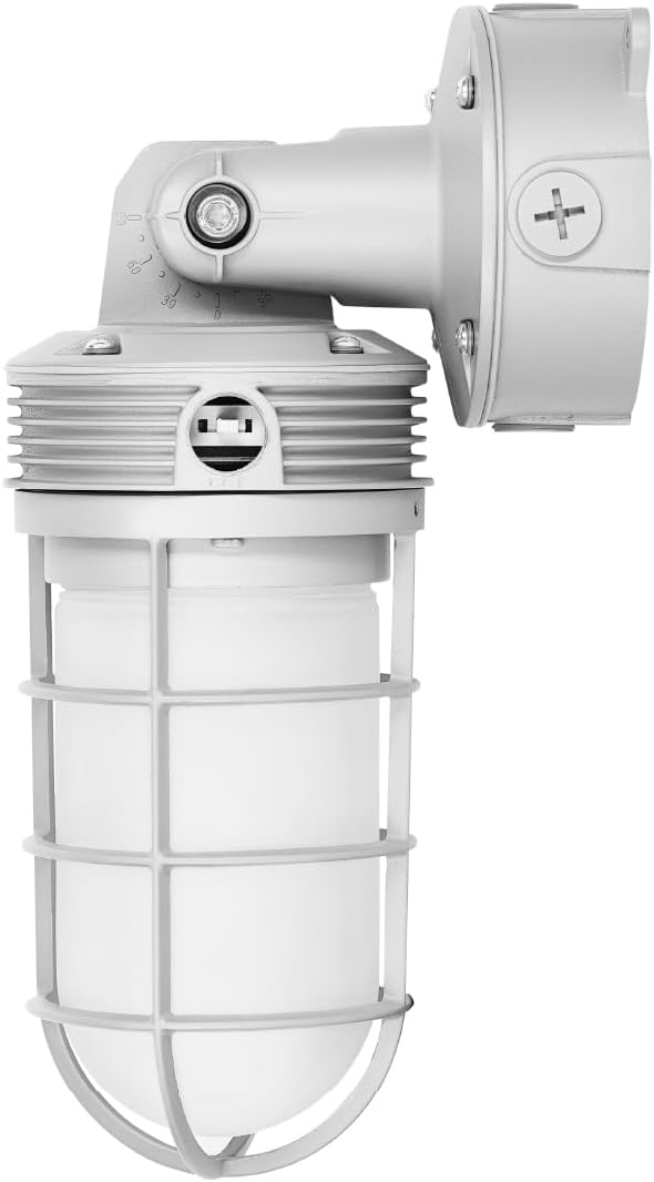 LEDVANCE Jelly Jar LED Luminaire, 10/20W Selectable, 120-347V, 80 CRI, 3 CCT Select 3000/4000/5000K, Adjustable Mounting, Dimmable, Gray/Clear Lens - 1 Pack (62448)