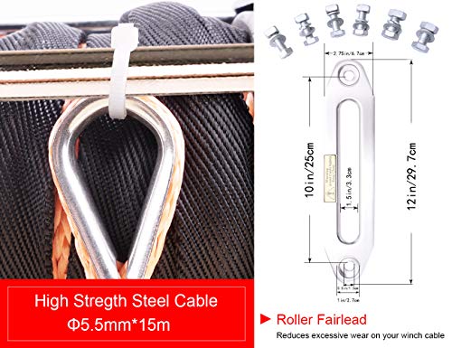 ORCISH 12V 13000-lb Load Capacity Electric Truck Winch Kit Synthetic Rope, Waterproof Off Road Winch for Jeep,Truck,SUV with Wirless Remote