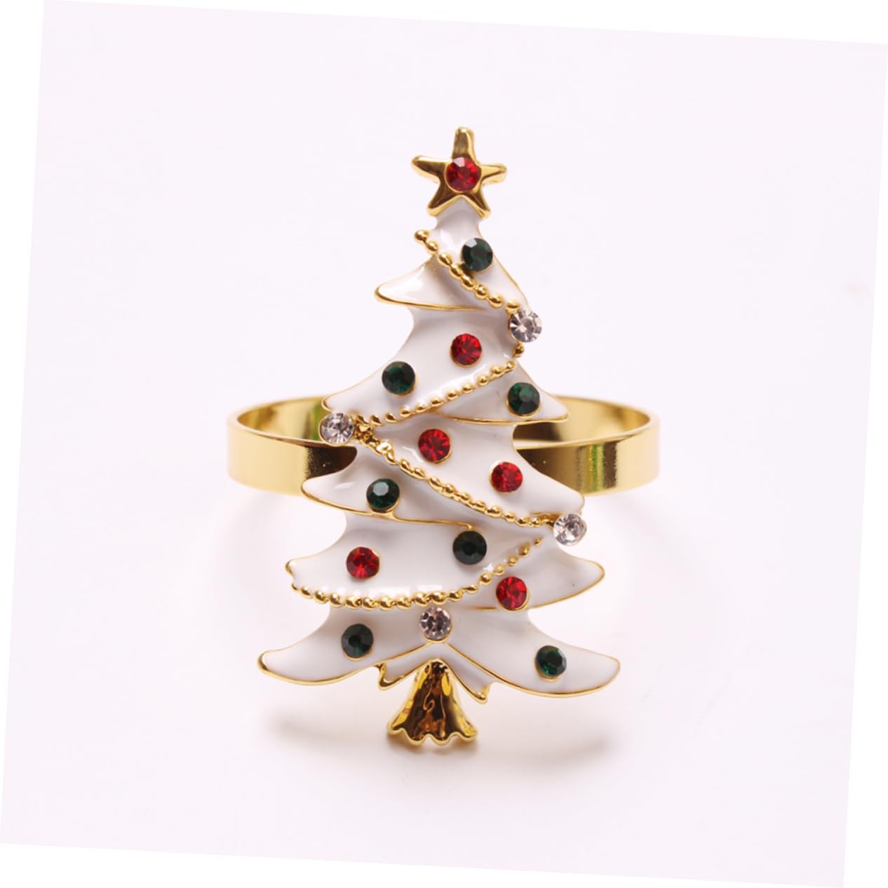 MAGICLULU 3 Sätze Weihnachtsserviettenringe Goldener Serviettenring Dekorationen Christmas Decorations Table Weihnachtsdeko Schreibtisch Weihnachtsfeier Serviettenring Weiß 4 Stück * 3