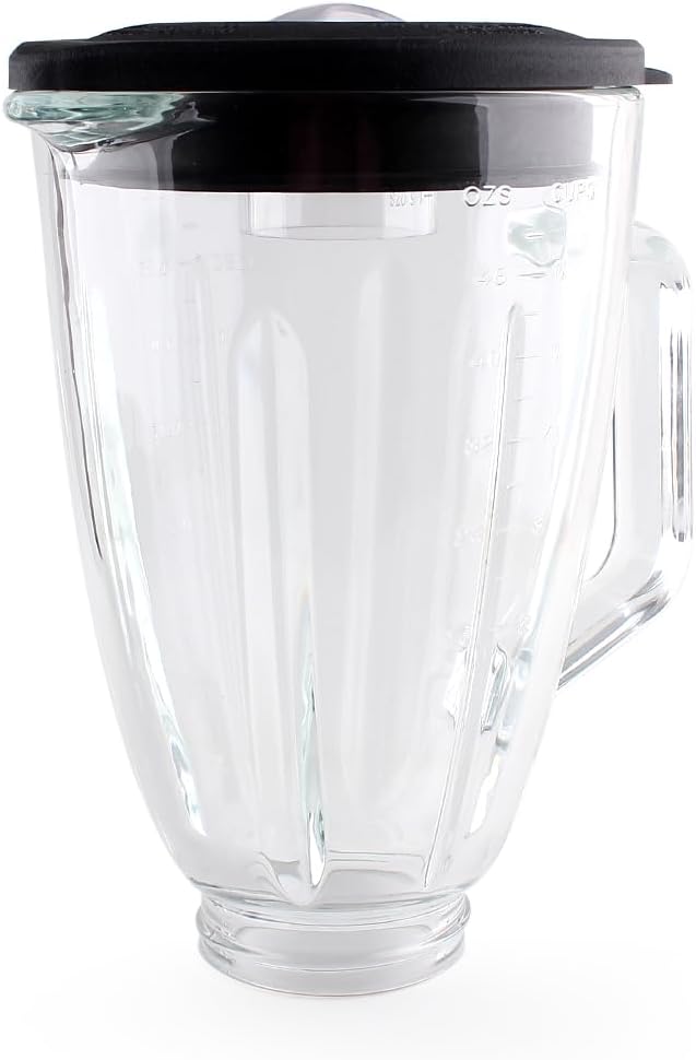 Replacement Parts 6-cups Glass Jar with Cross Blade and Collar,Compatible with Hamilton Beach Blenders 58147J, 58148,59149