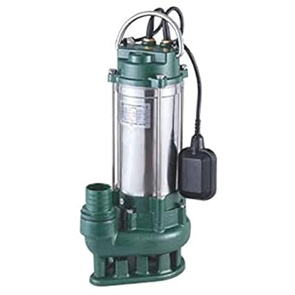 CRI SEWAGE PUMP 1 HP, Heavy duty ,with float switch and 10 MTR cable (1.5 inch delivery,17 MTR head) Silver