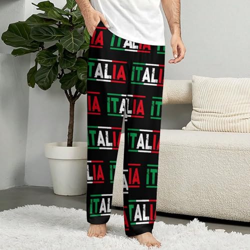Italy Flag Mens Pajamas Pants Women Sleepwear Lounge Pant with Pockets4