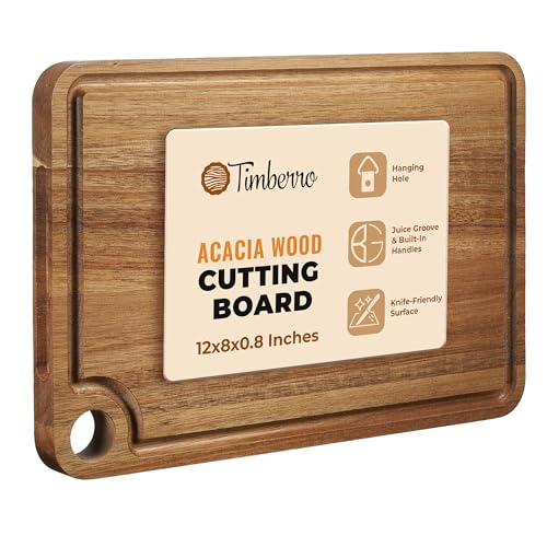 Comparison: 8 Bit Cutting Board 8 Timberro Acacia Wood Cutting Board (12x8x0.8 In.) - Small Wooden Boards with Handle and Juice Groove for Kitchen, Solid Mini Real Hardwood Hanging Chopping Boardsmith Butcher Block for BBQ