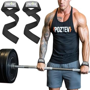 Lifting Straps for Weightlifting, Deadlifts & Pull-Ups Non-Slip, Heavy-Duty Wrist Strap for Men & Women - 18" Cotton Gym Workouts Straps with Neoprene Padding for Powerlifting, Bodybuilding, Strength Training Pair