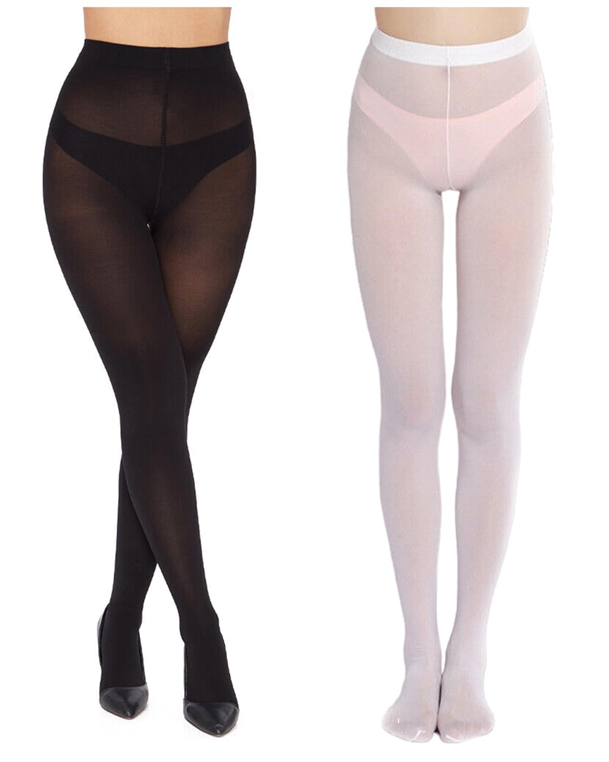 neska moda Women & Girls 2 Pair Transparent Nylon Panty Hose Stockings-picture-19