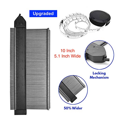 Contour Gauge 10 inch | Wide Locking Template Tool | Trim Shapes Molding