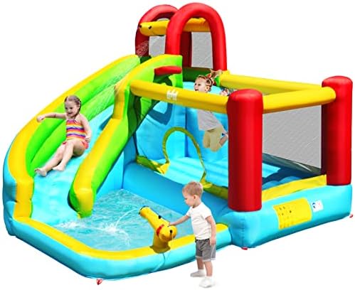 BOUNTECH Inflatable Water Slide Bounce House, Kids Water Park Jum...