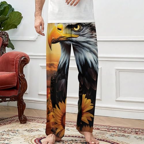 Sunflower Bald Eagle Unisex Pajama Pants Soft Sleep Bottoms Lounge Pants Trousers Homewear Sleepwear3