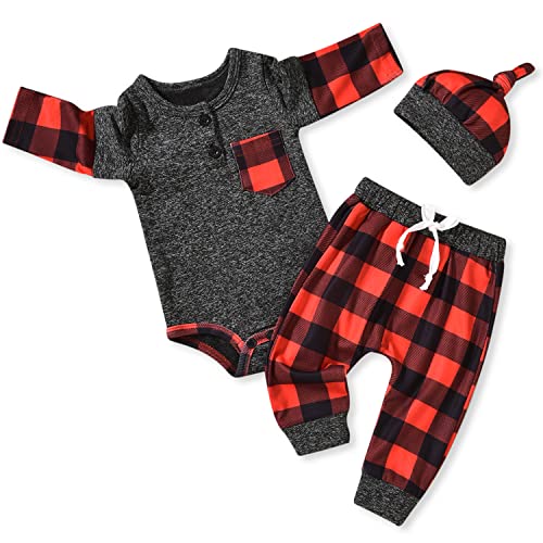 Image of Aalizzwell Newborn Infant Baby Boys Fall Winter Outfit