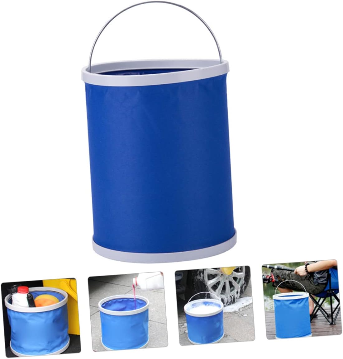 VOSAREA 11L Foldable Water Bucket Large Capacity Portable Water Storage Container for Vehicle Cleaning Fishing and Outdoor Activities