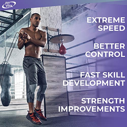 Deluxe High Speed Jump Rope - Skipping Rope for Fitness - Jump Ropes Adjustable Cables (2), Crossfit Jump Rope Workout for Women Or Men Gift - Double Unders Speed Rope - Boxing Jumping Rope for Adults