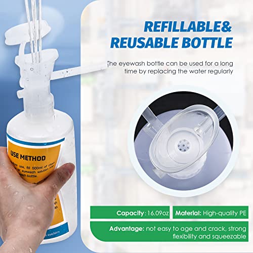 Frifreego Eye Wash Station Portable Eye Wash Kit For First Aid, Emergency Eye Wash Station With Two Bottles Of 16 Ounce, Wall Mount Eyewash Kit With Mirror & Emergency Sign, Personal Use, No Liquid #TOP3