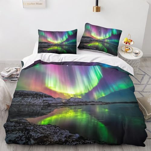 Funda nórdica infantil Aurora 3D de microfibra con fundas de almohada 200x200 cm 2