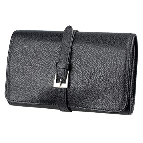 Bolsa para tabaco vintage de cuero con soporte para pipas y cigarrillos de viaje