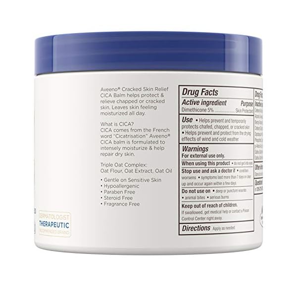 Aveeno-Cracked-Skin-Relief-CICA-Balm-with-Triple-Oat-Complex-Moisturizing-Dimethicone-Skin-Balm-Fragrance-Free-11-Ounce Aveeno Cracked Skin Relief CICA Balm with Triple Oat Complex Moisturizing Dimethicone Skin Balm, Fragrance Free, 11 Ounce