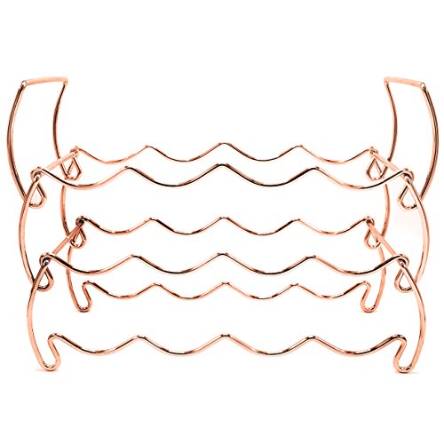 Sorbus® 3-Tier Stackable Wine Rack - Classic Style Wine Racks For Bottles - Perfect For Bar, Wine Cellar, Basement, Cabinet, Pantry, Etc - Hold 12 Bottles, Metal (Copper) #TOP2