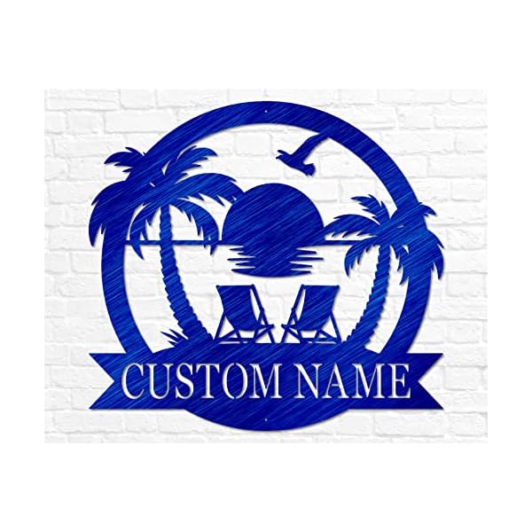 Custom beach decor nautical decor lake house decor summer beach house sign metal coastal decor outdoor sign sunset beach monogram  urban country home decor