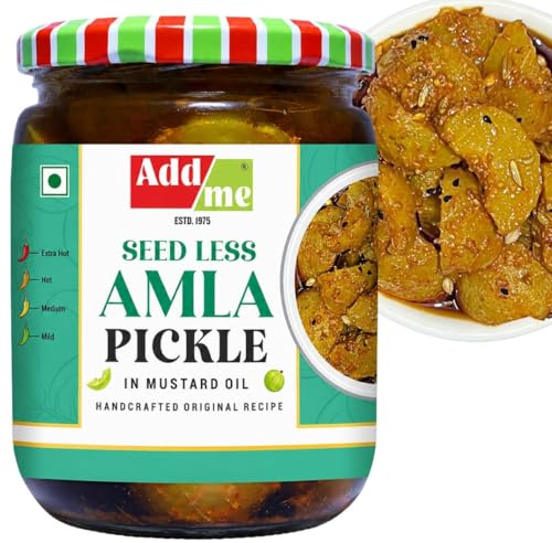 Image of Add me Seedless Amla Pickle 500gm | Immunity Booster Amla ka Achaar | Natural & Fresh Amla Ka Achar In Glass Jar