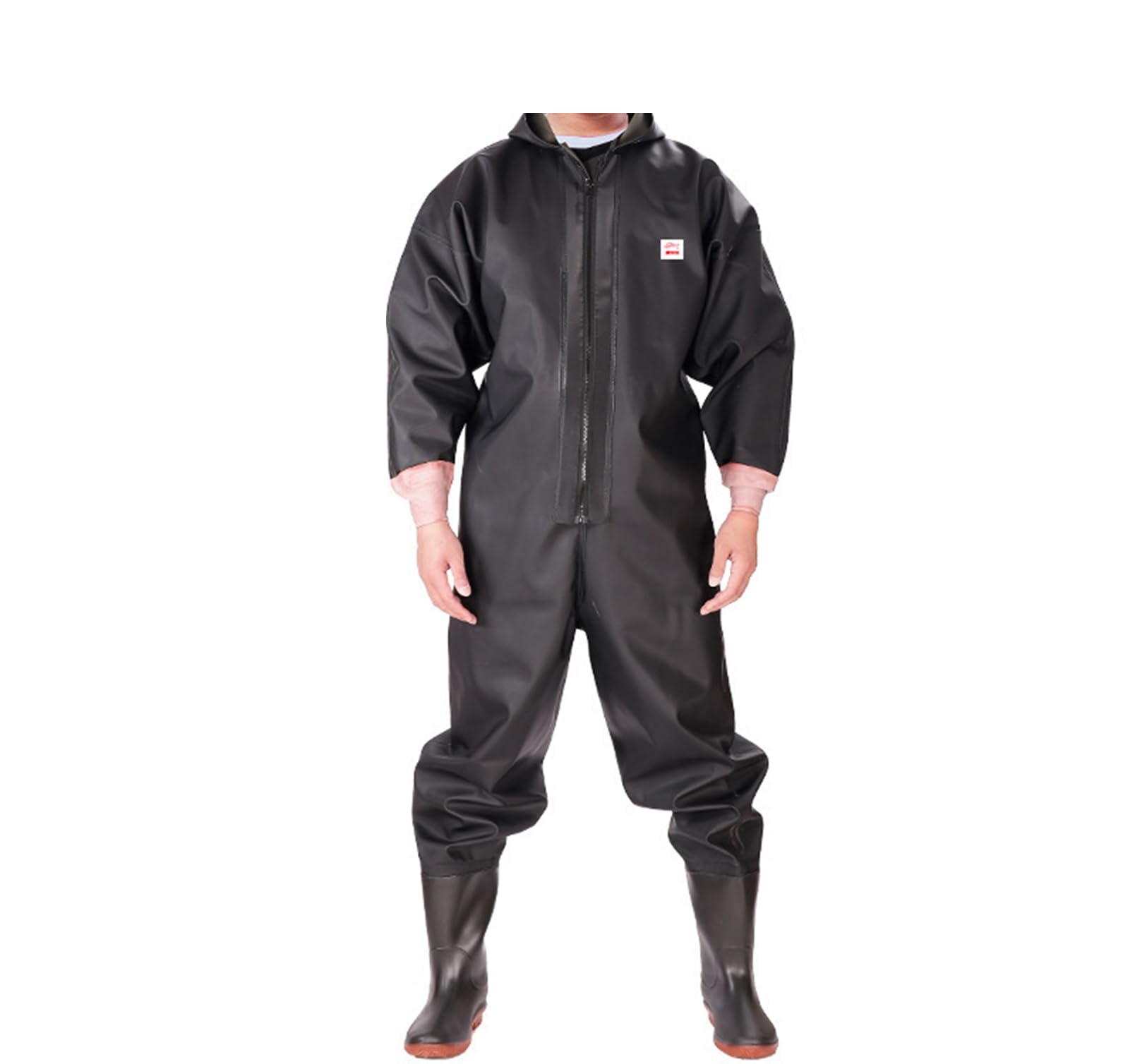Nero, 41, Impermeabile, Traspirante, Unisex, Maniche Lunghe, Waders da Pesca Integrale con Stivali per Pesca a Mosca, Pesca in Mare, Agricoltura, Caccia