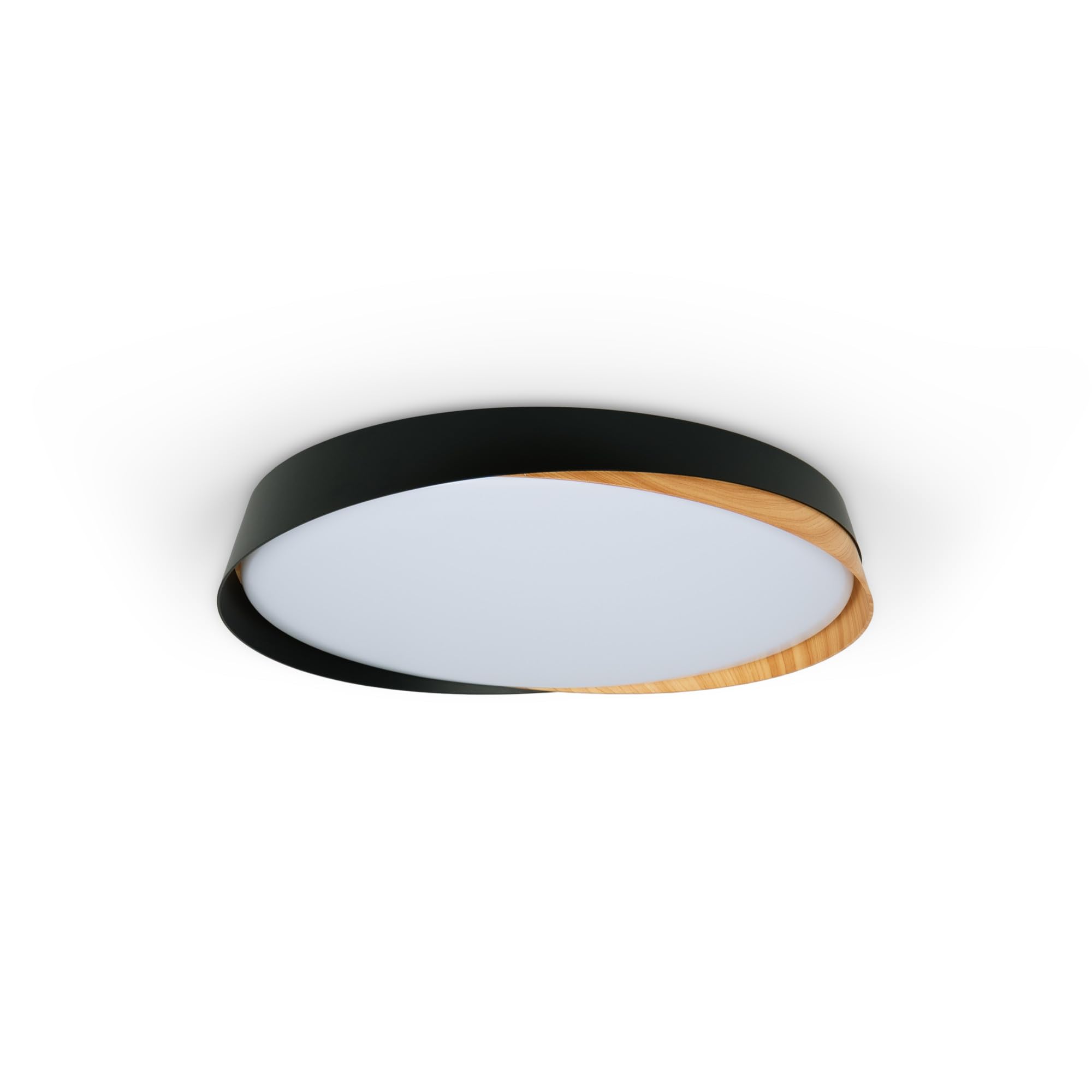 B·LED BARCELONA LED - Lámpara de techo LED tipo plafón CCT 36W - Efecto madera - ø50cm - IP22