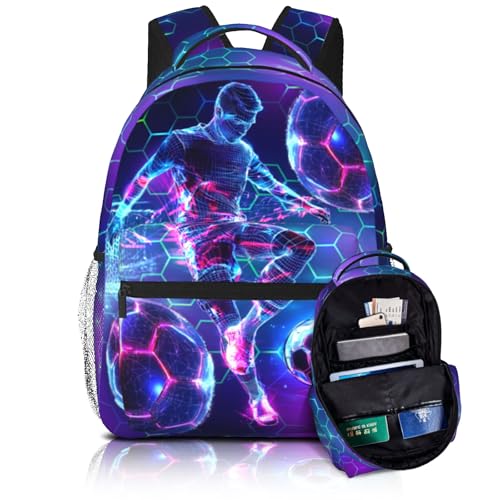 Soccer Backpack for Boys School Backpack for Kids Students Children Teens Elementary Middle School Lightweight Waterproof Kids Soccer Backpacks Boys Backpacks for Age 6-18